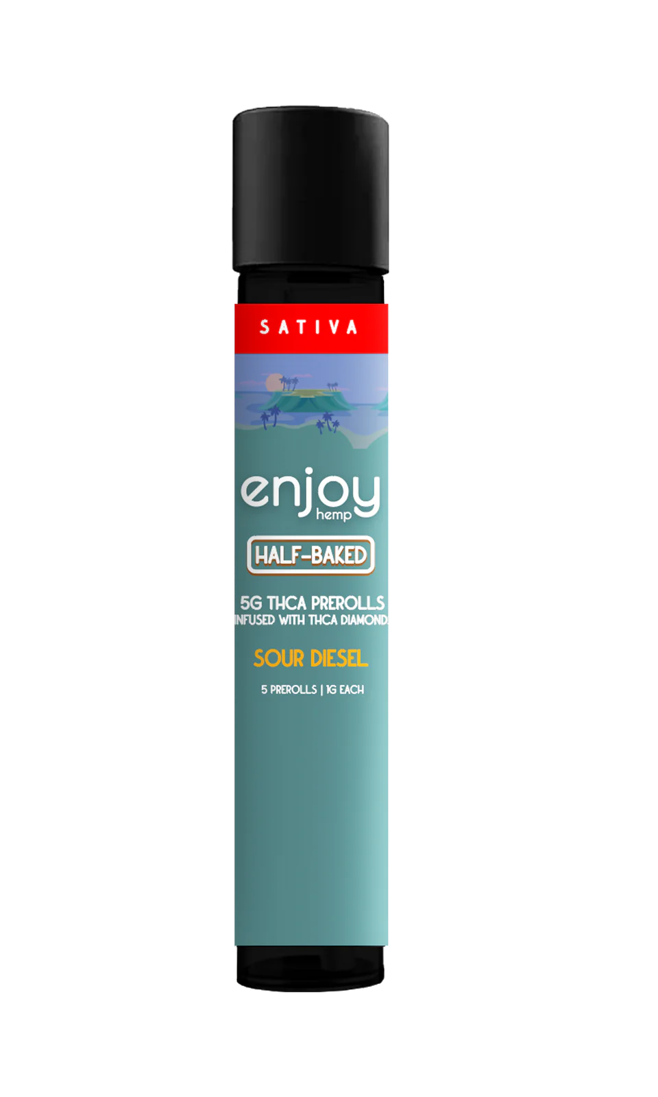 Enjoy Hemp 5g THCA Prerolls Infused with THCA Diamonds - for Half-Baked - Sour Diesel (Sativa) Best Price
