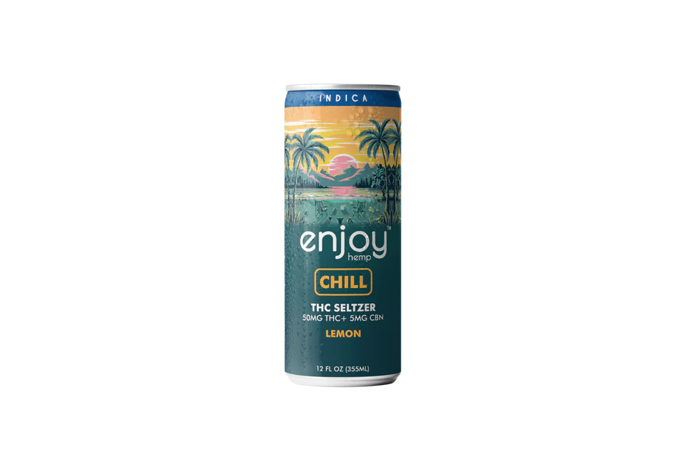 Enjoy Hemp 50mg THC + 5mg CBN Lemon Seltzer for Chill (Indica) | Megadose Relaxation, Alcohol-Free Drink Best Price