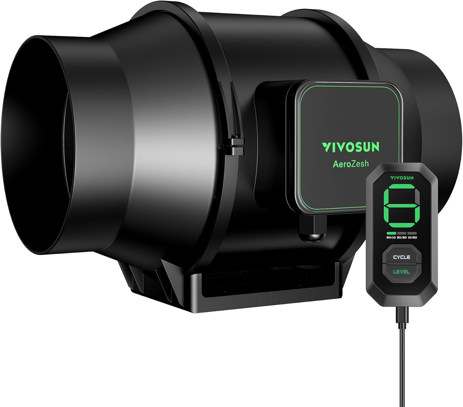VIVOSUN G8 8" Inline Duct Fan & 3 Cycle Modes E12 Speed Controller, AeroZesh Grow Tent Kit Ventilation Fan with 725 CFM EC Motor, Programmable Exhaust Fan for Heating Cooling Booster, Hydroponics