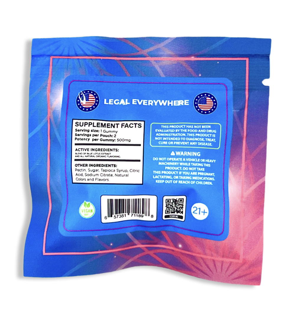 Psyched - Blue Lotus - 1000mg 2CT Gummies - 2 for $10 Best Price