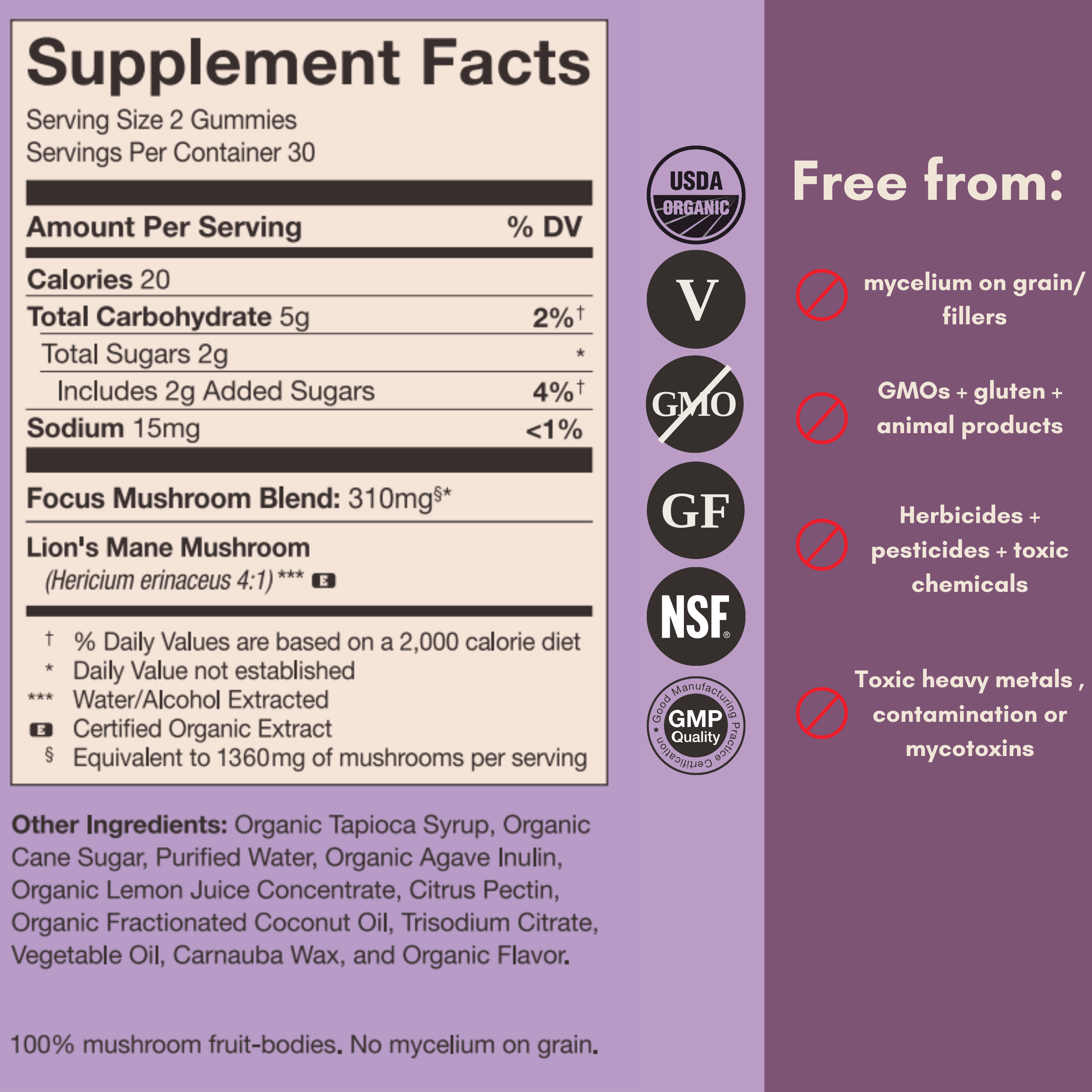 Mushroom Revival Focus Lion's Mane Gummies