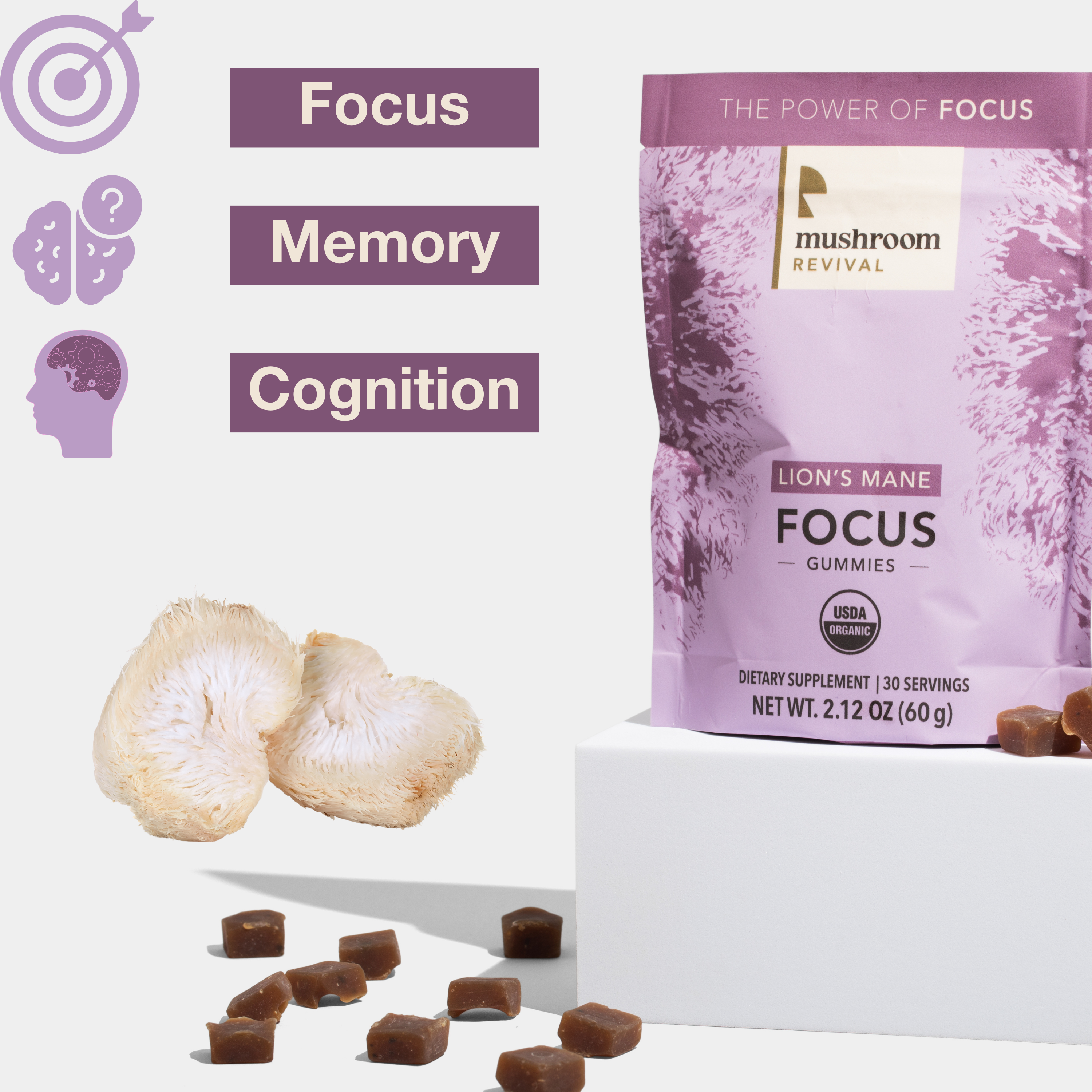 Mushroom Revival Focus Lion's Mane Gummies