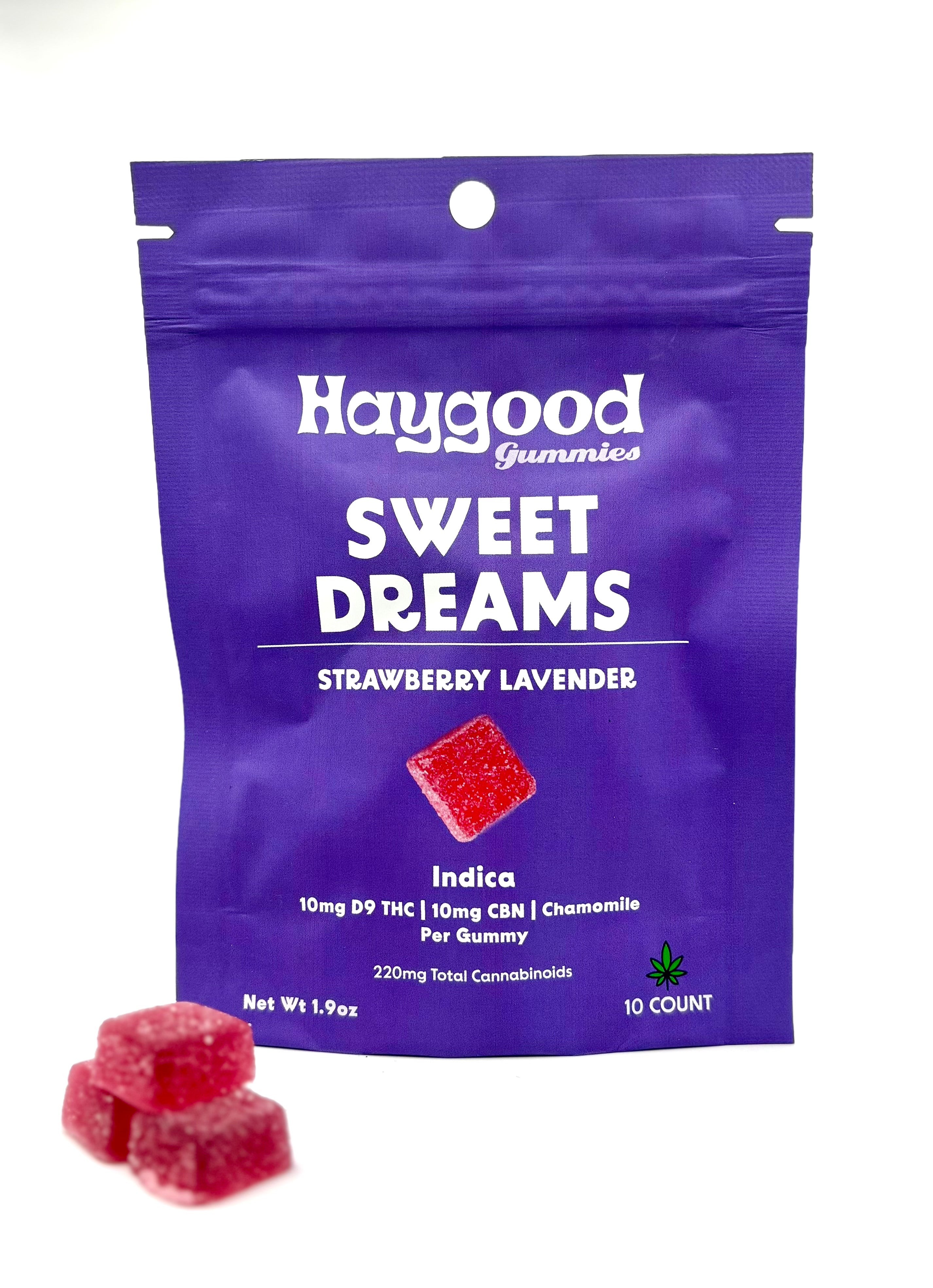 Haygood Farms Sweet Dreams: CBN & Delta 9 THC Live Resin Gummies – Indica - Mixed Berry