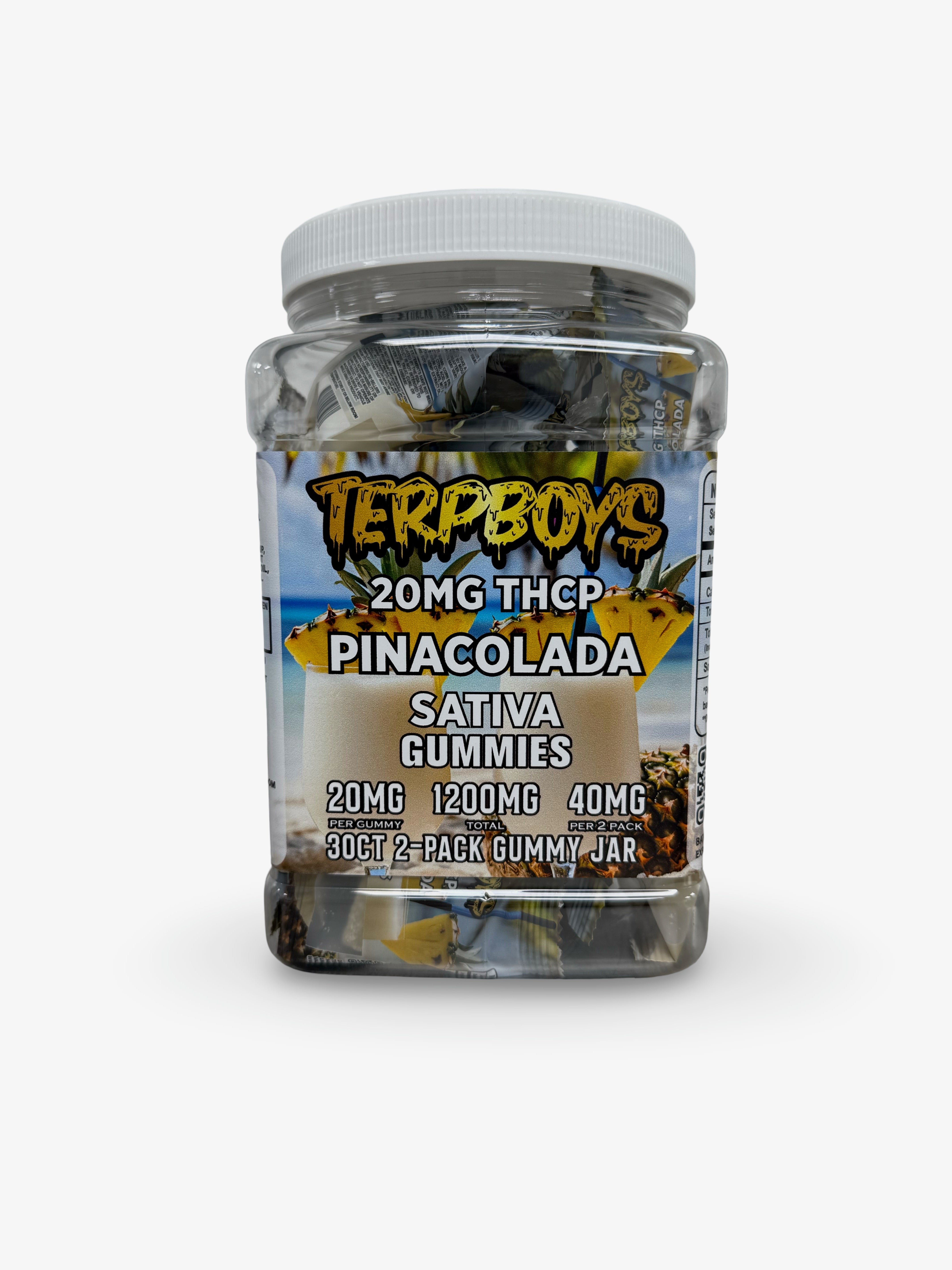 TerpBoys Pina Colada Sativa THCP Gummies