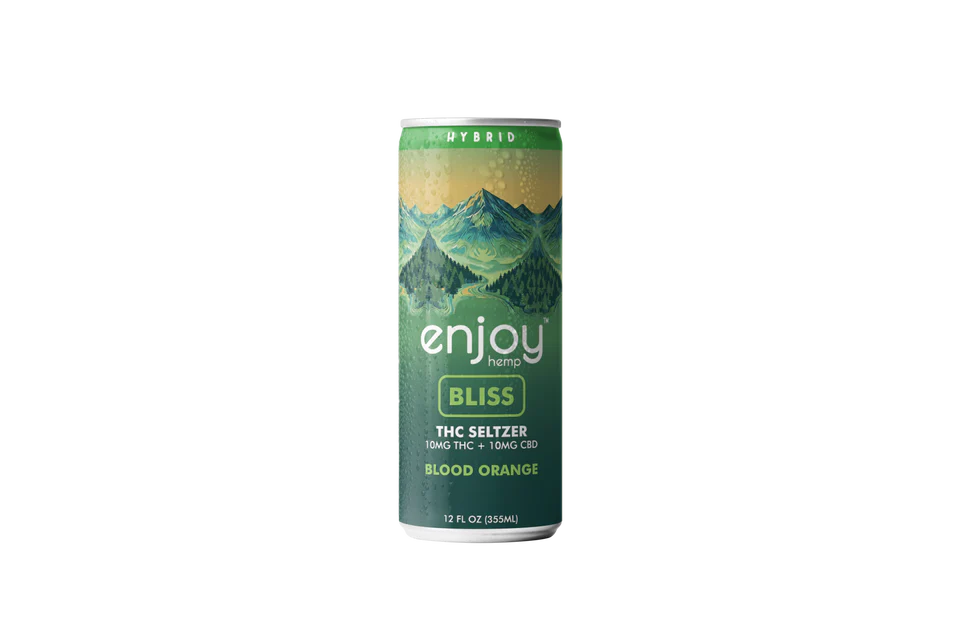 Enjoy Hemp 10mg THC + 10mg CBD Blood Orange Seltzer for Bliss (Hybrid) | Mediumdose Social-Tonic, Alcohol-Free Seltzer Best Price