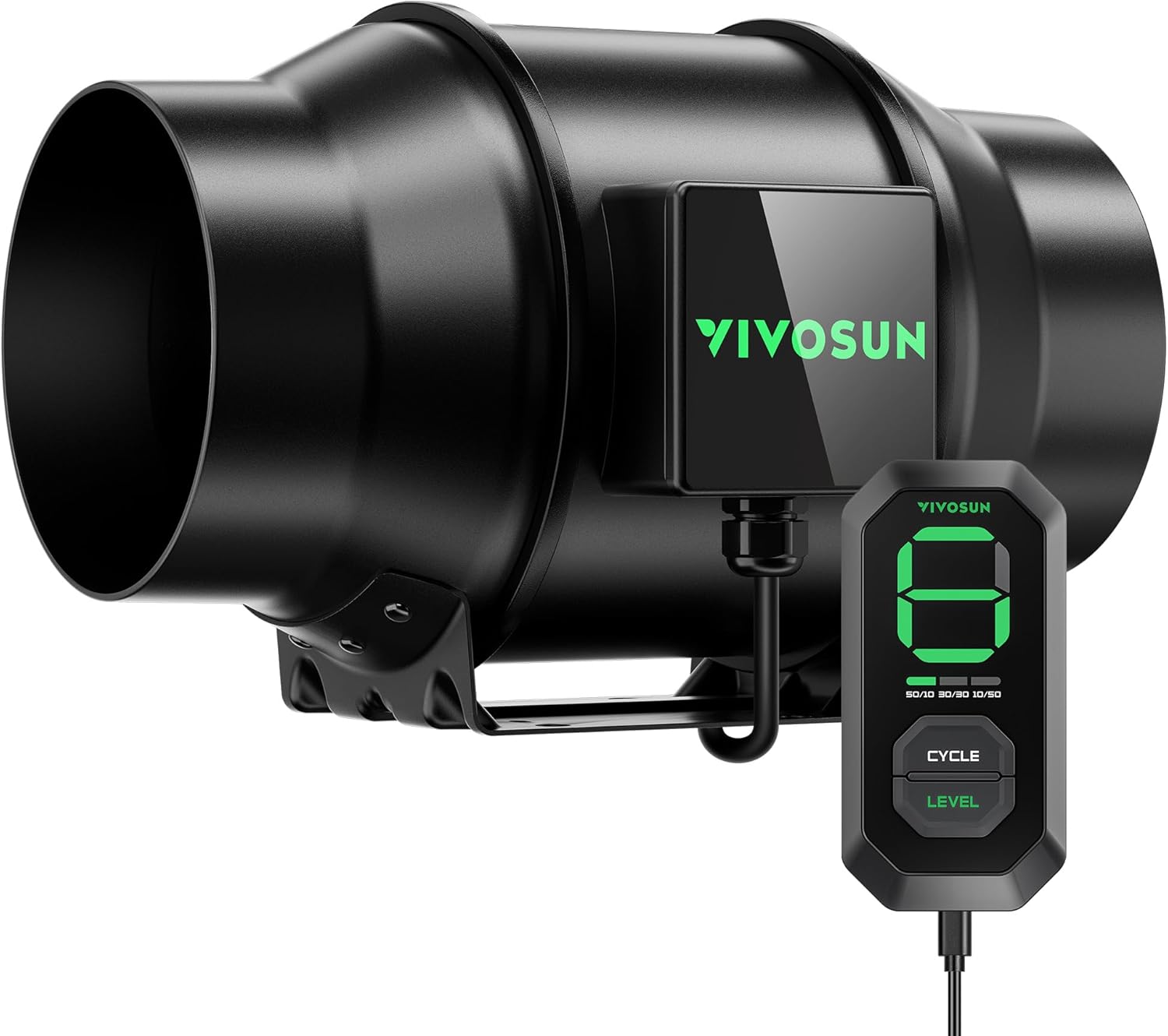 VIVOSUN G8 8" Inline Duct Fan & 3 Cycle Modes E12 Speed Controller, AeroZesh Grow Tent Kit Ventilation Fan with 725 CFM EC Motor, Programmable Exhaust Fan for Heating Cooling Booster, Hydroponics