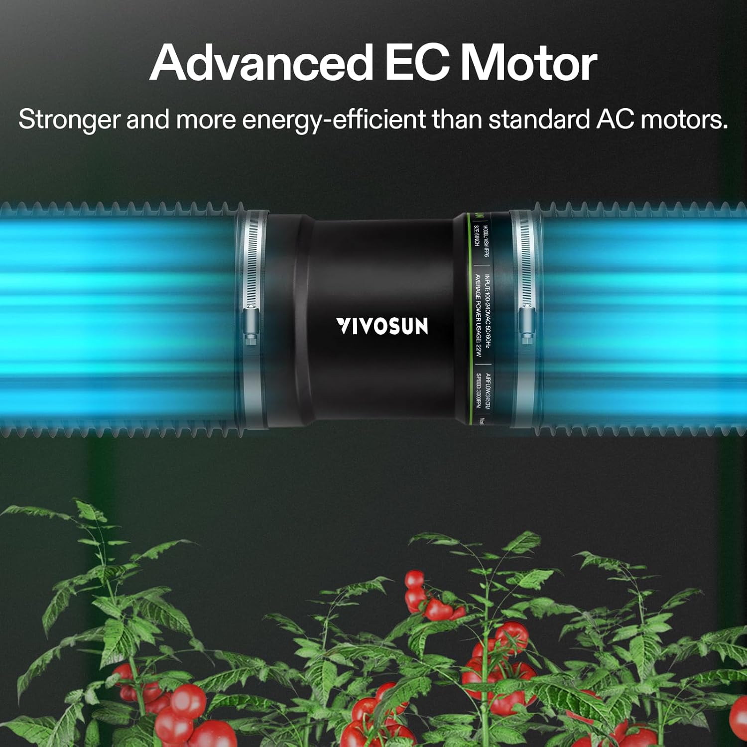 VIVOSUN 6 Inch Inline Duct Fan 240 CFM, HVAC Exhaust Ventilation Fan with Low Noise for Basements, Bathrooms, Kitchens and Attics, Silver