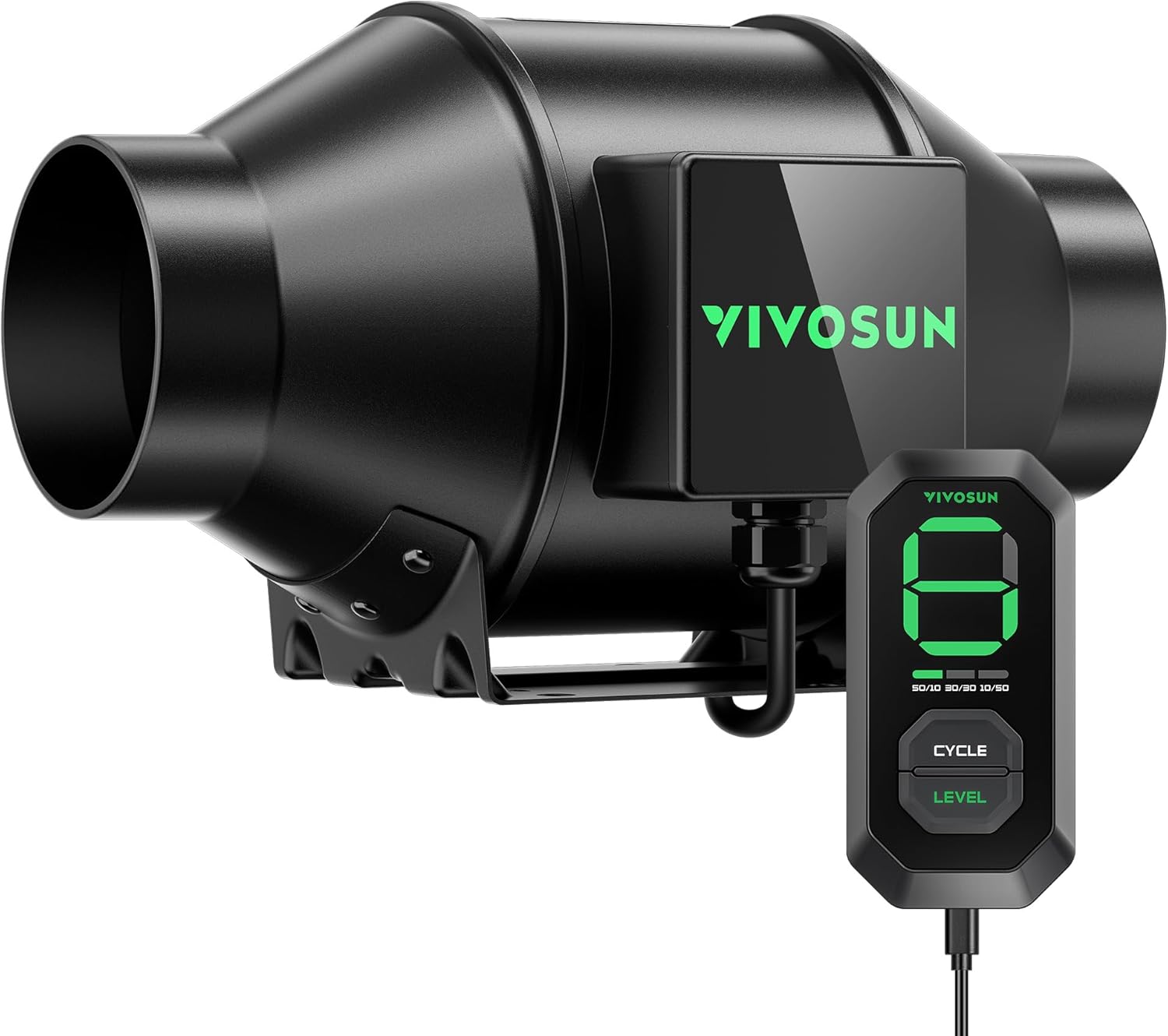 VIVOSUN G8 8" Inline Duct Fan & 3 Cycle Modes E12 Speed Controller, AeroZesh Grow Tent Kit Ventilation Fan with 725 CFM EC Motor, Programmable Exhaust Fan for Heating Cooling Booster, Hydroponics