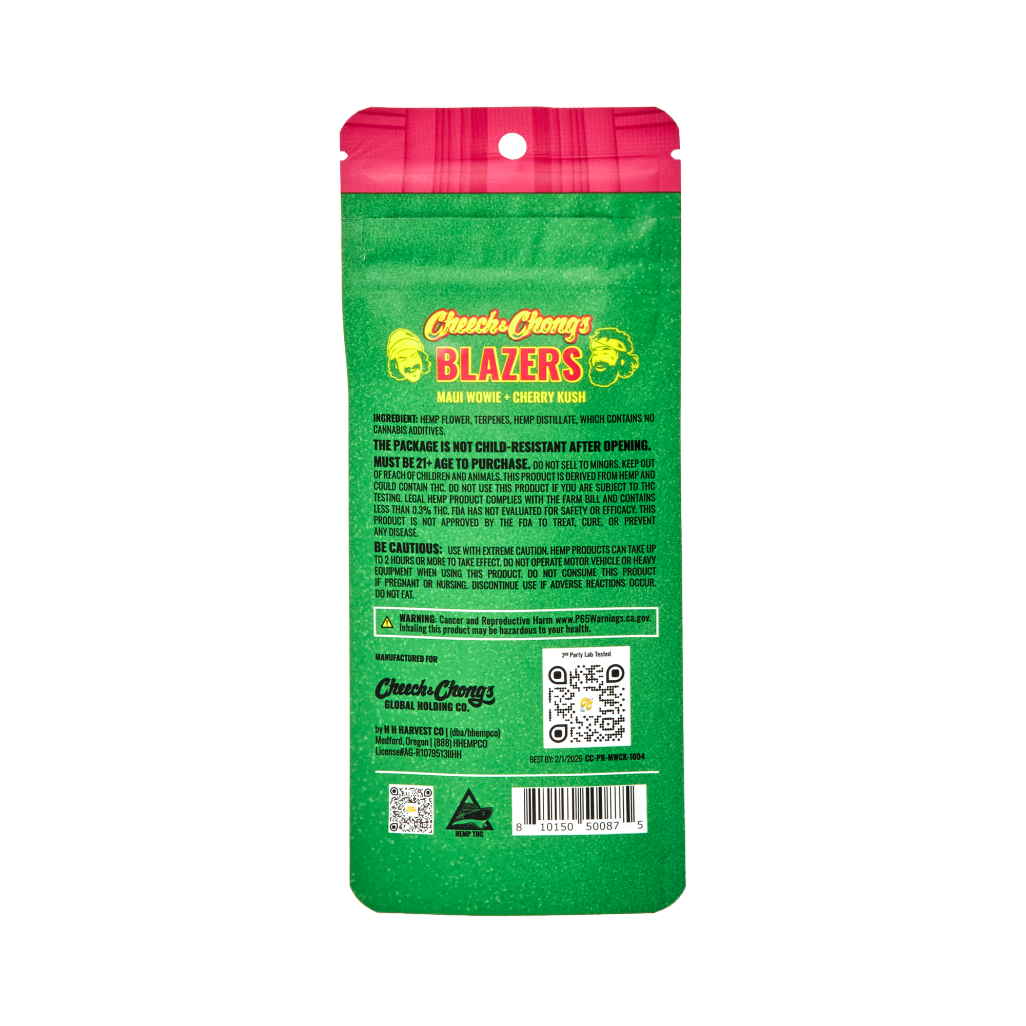 Cheech and Chongs Blazers – Maui Wowie+Cherry Kush – Preroll — Direct From Cheech & Chong