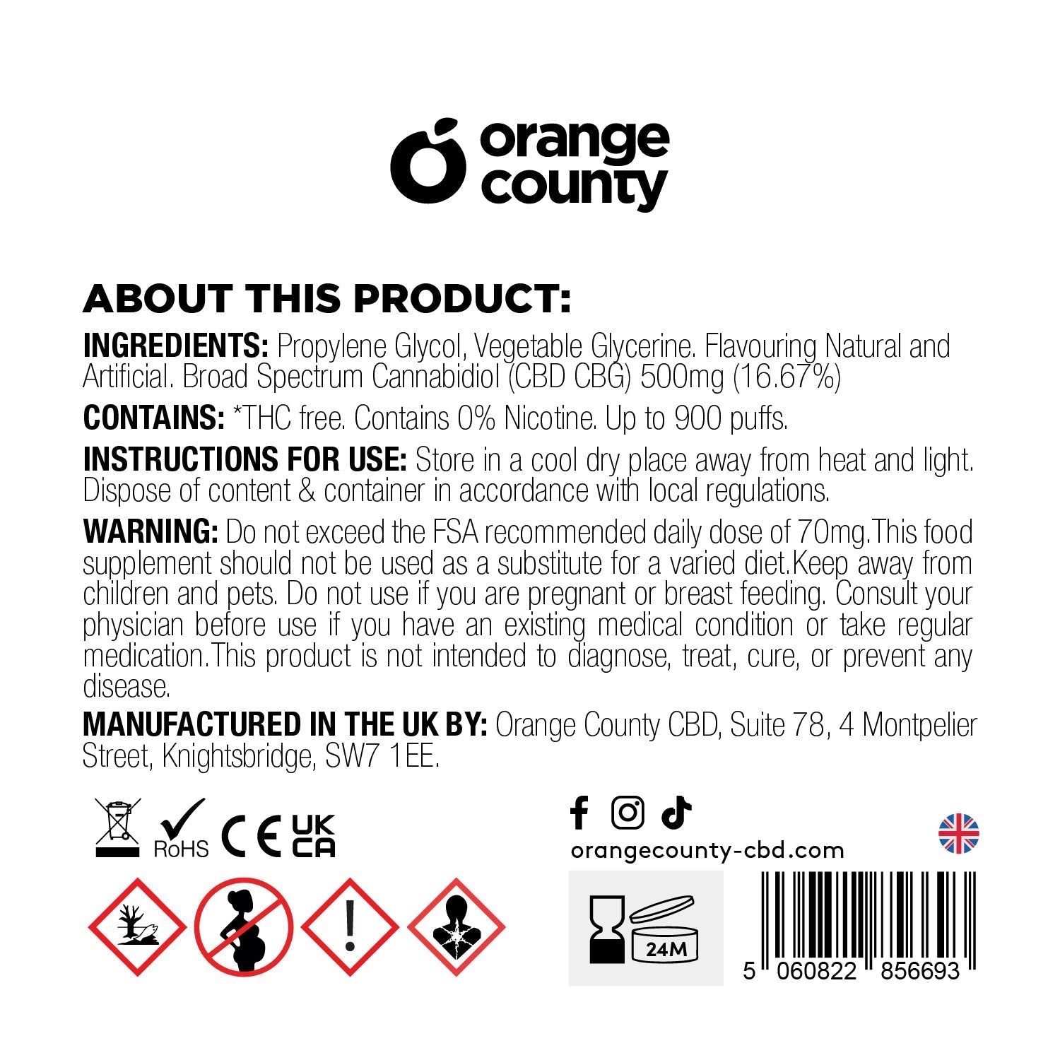 3ml CBD/CBG - Cool Menthol (500mg)