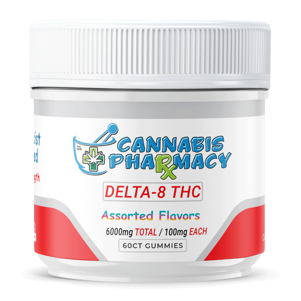 Cannabis Pharmacy Delta-8 THC Gummies | 100mg – Assorted Flavor – 60ct