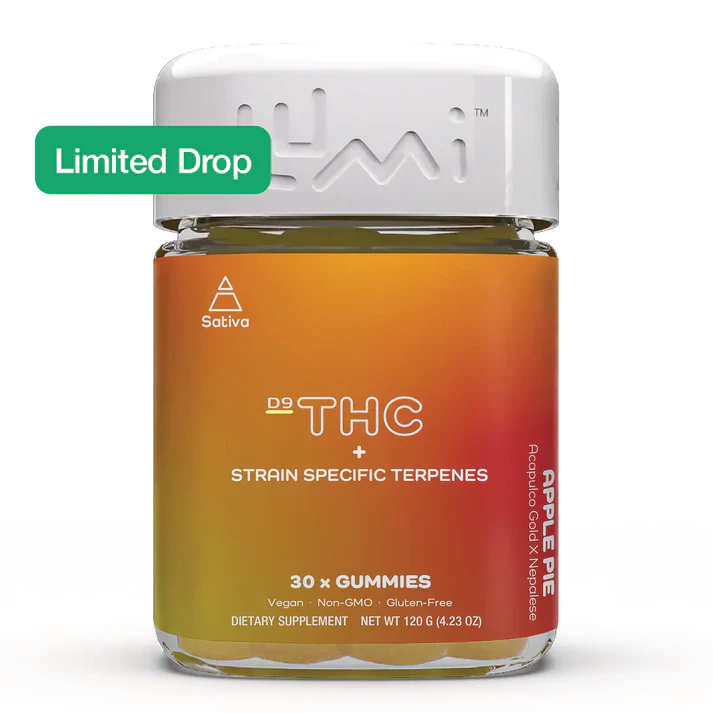 Lumi Labs | THC Gummies – Apple Pie | 5mg D9 + 5mg Strain Specific Terpenes – 30ct