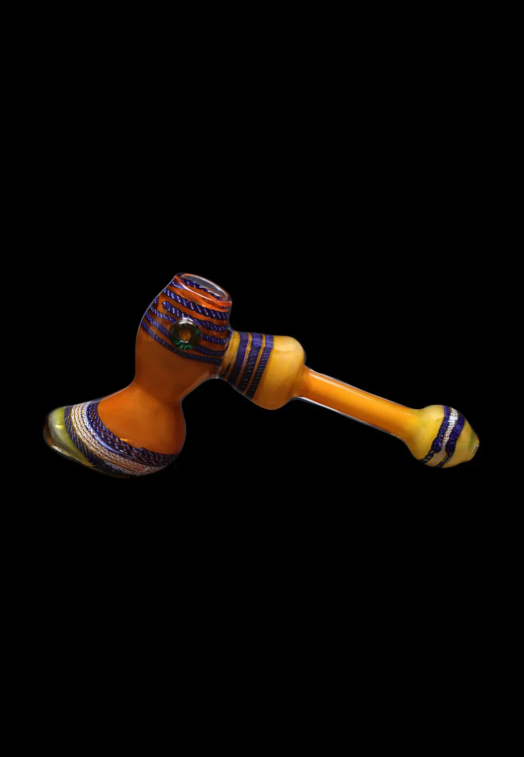Smoke Cartel Gold Fume with Locket Hammer Bubbler - 9 in.