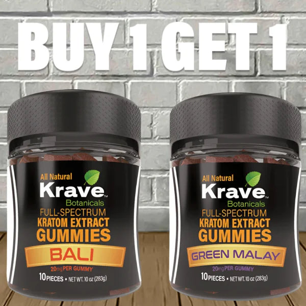 B1G1 Krave Botanicals Kratom Extract Gummy Jars 200mg Best Price