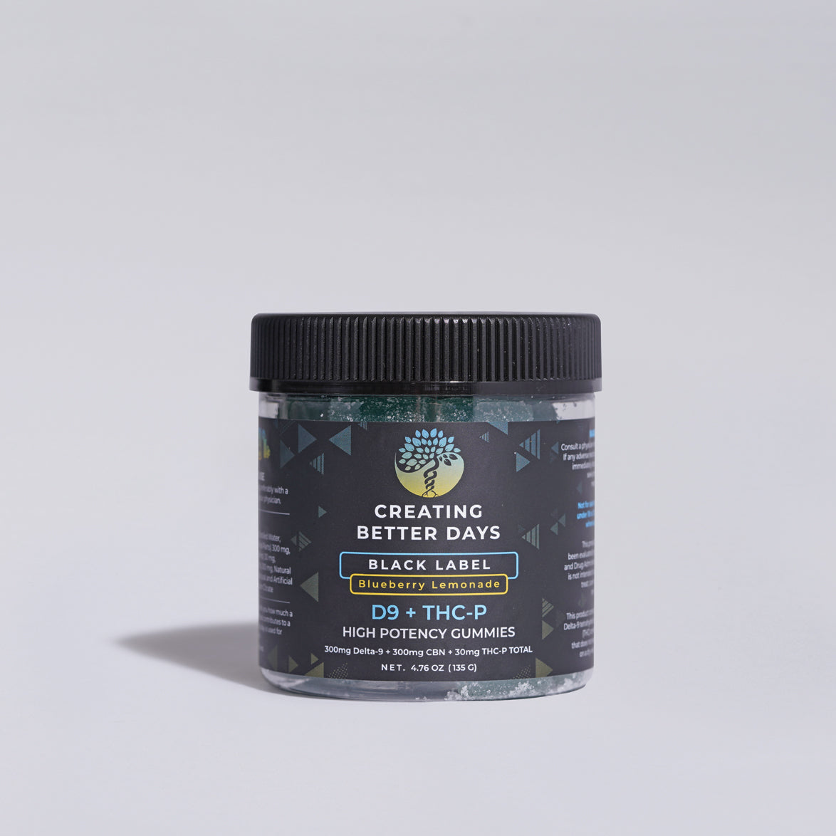 Black Label Blueberry Lemonade Delta 9 + CBN + THCP Gummies 630 MG