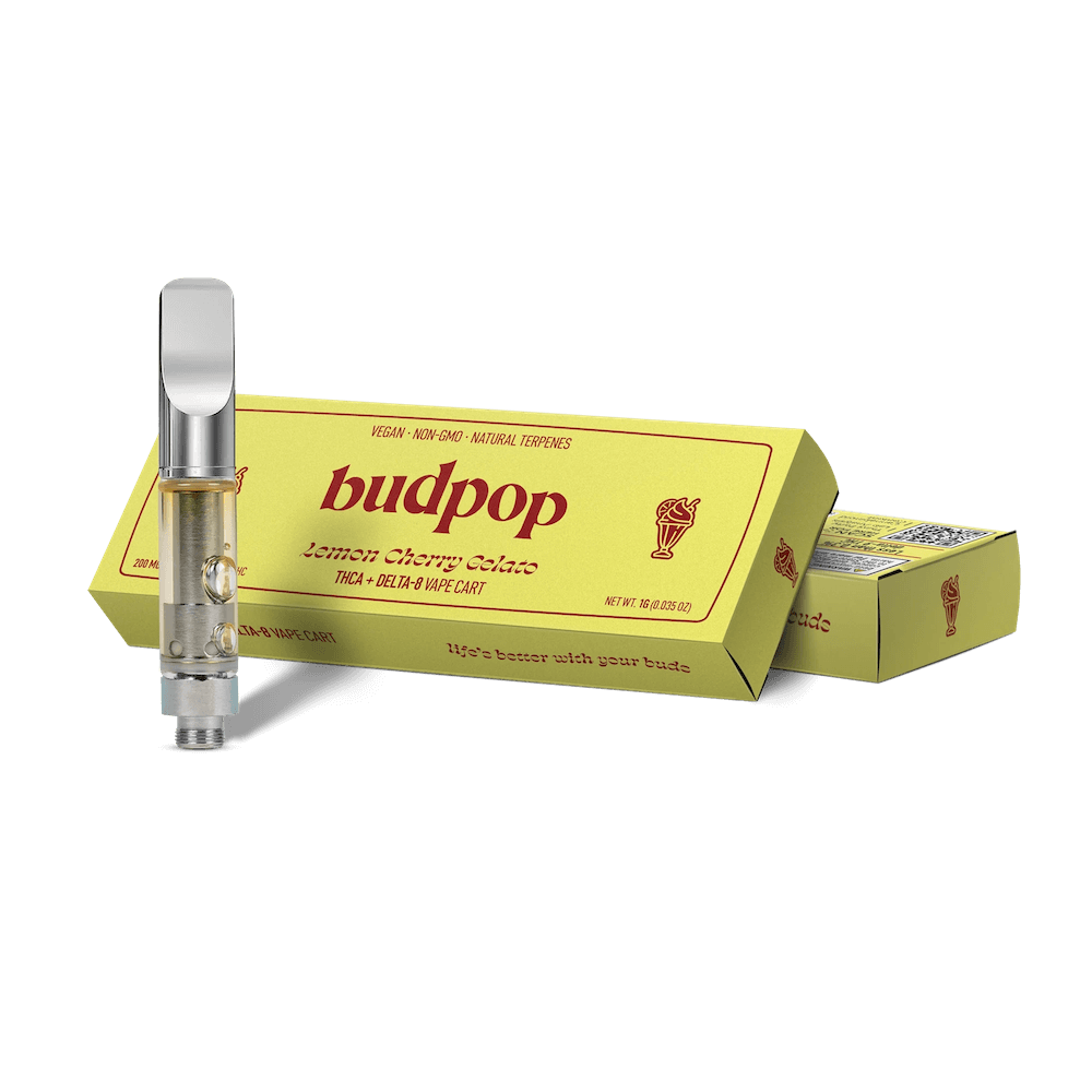 BudPop Lemon Cherry Gelato Vape Cartridge – THCa &amp; Delta 8