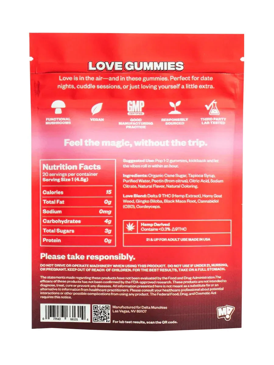 Strawberry Splash Munchies Functional Microdose Love Gummies 20ct