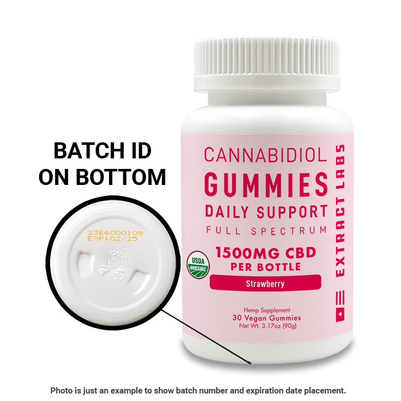 Extract Labs Organic CBD Gummies | Daily Support | Strawberry