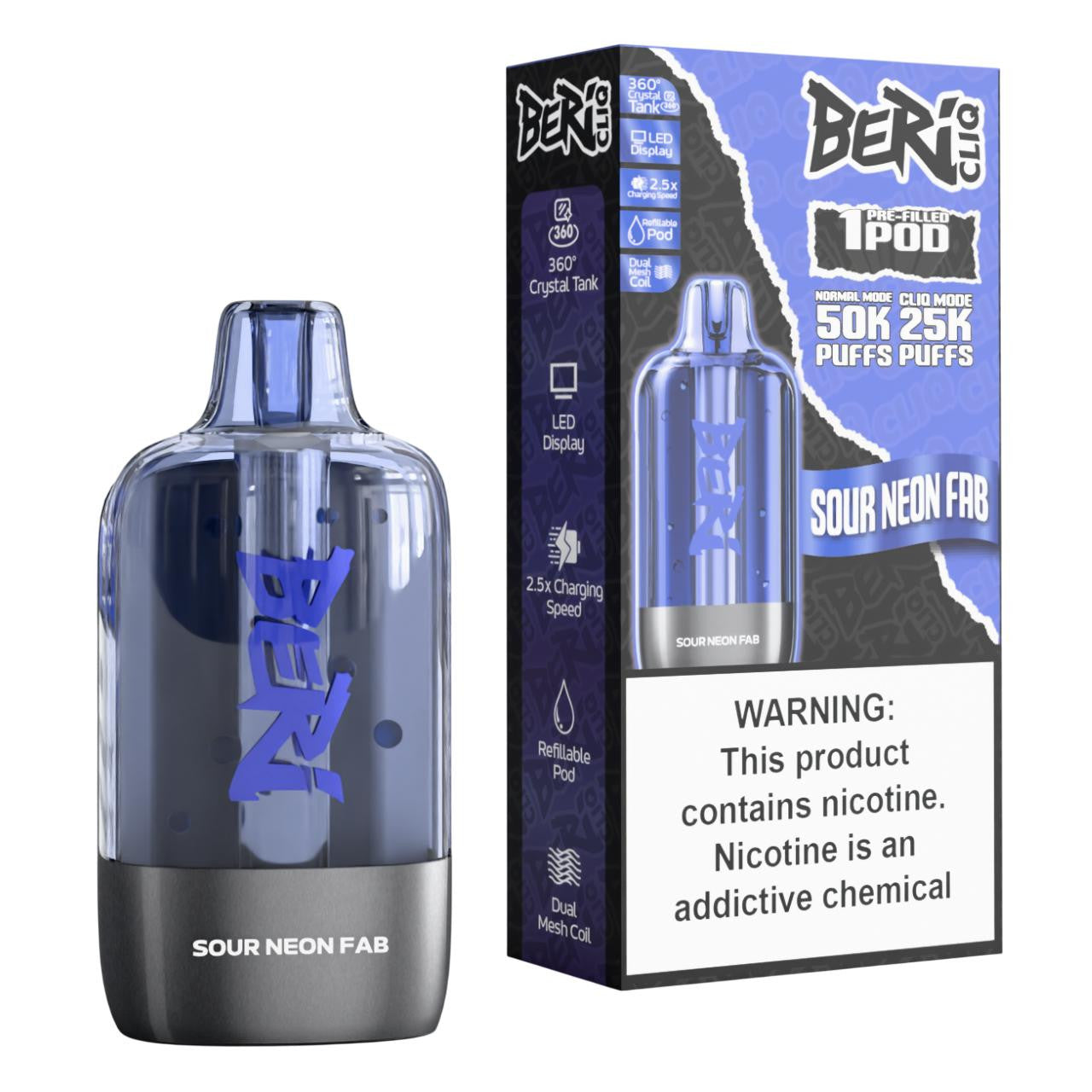Beri Cliq 50K Pre-filled Replacement Pod (Pack of 1)