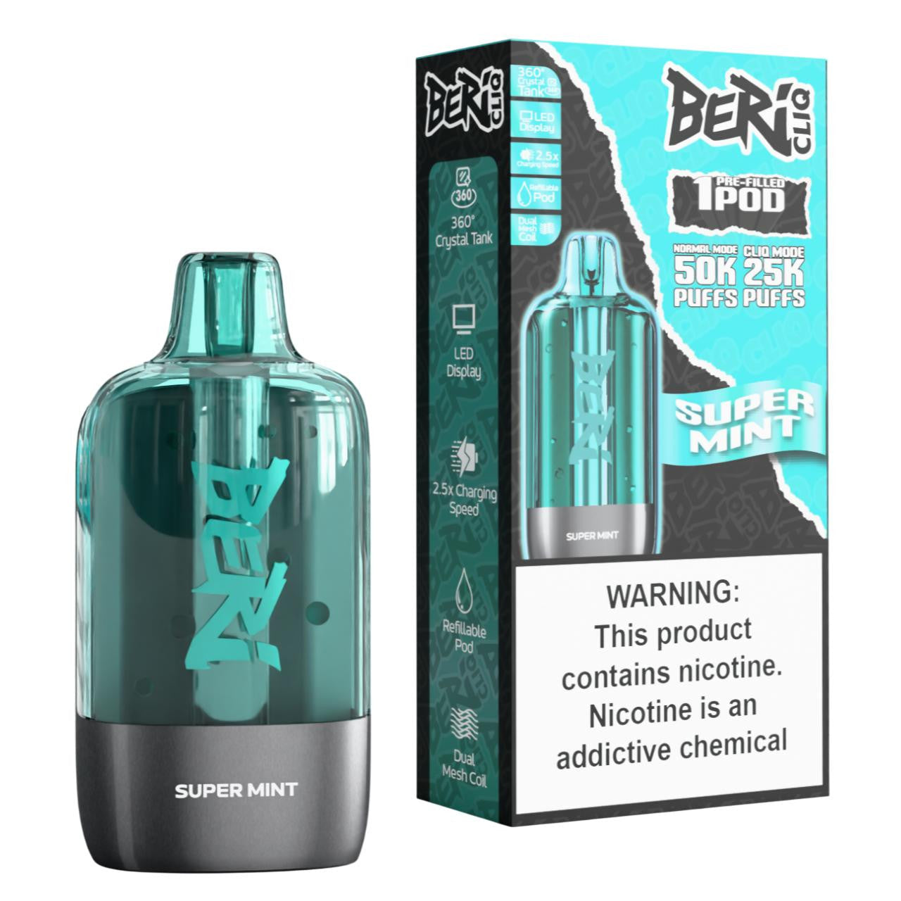 Beri Cliq 50K Pre-filled Replacement Pod (Pack of 1)