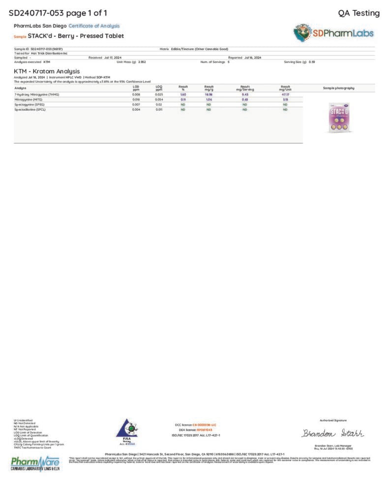 Stack’d 7-Hydroxy Tablets Best Price