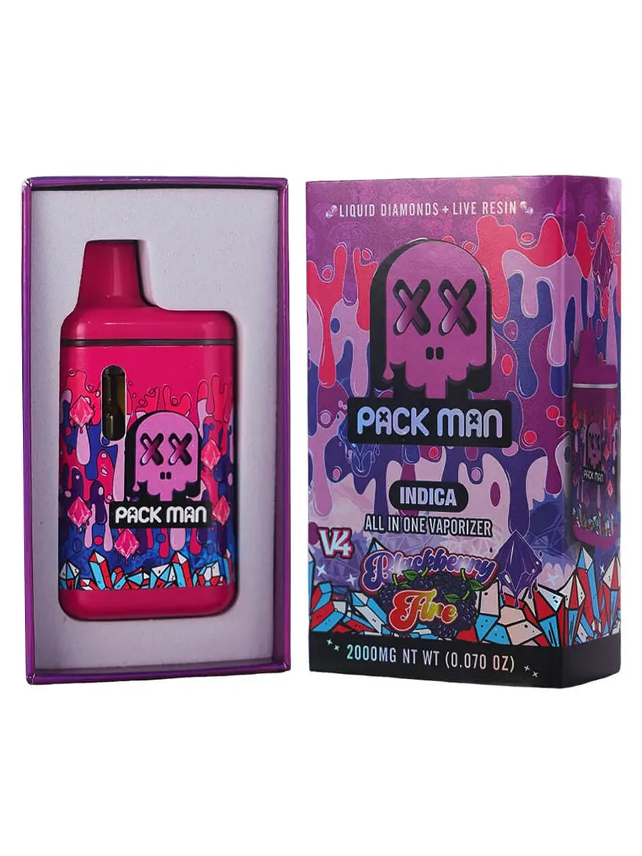 Blackberry Fire Pack Man V4 Liquid Diamonds Live Resin Vaporizer 2000MG