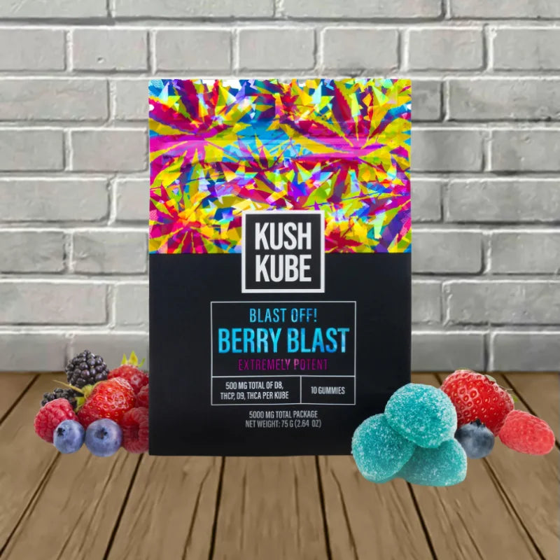 Kush Kube High Potency Blast Off Berry Blast Gummies 5000mg Best Price