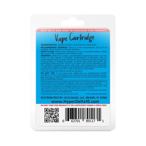 Blue Dream Cartridge - Delta 10 THC Hyper 900mg (1ml) Best Price