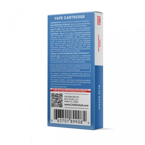 Blue Dream Cartridge - Delta 8 THC Chill Plus 900mg (1ml) Best Price