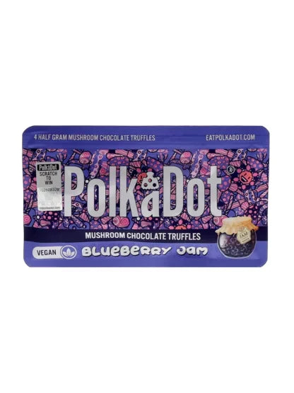 Blueberry Jam Polkadot Mushroom Chocolate Truffles 4 Half Gram Best Price