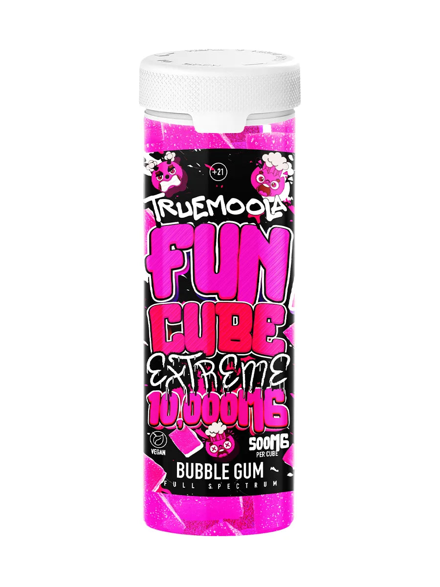Bubble Gum Truemoola Fun Cube Extreme Full Spectrum Gummies 10000MG