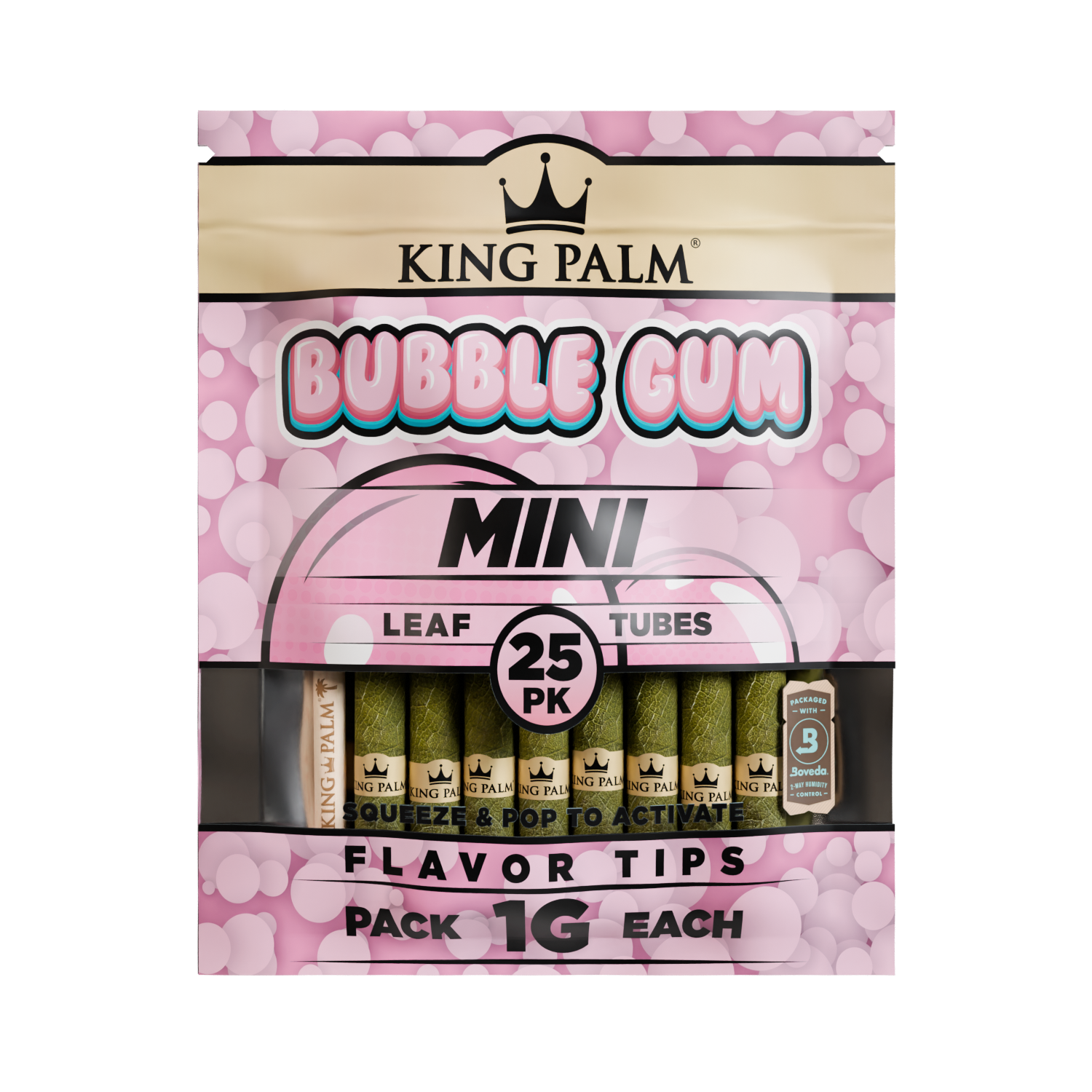 King Palm 25 Mini Rolls - Bubble Gum