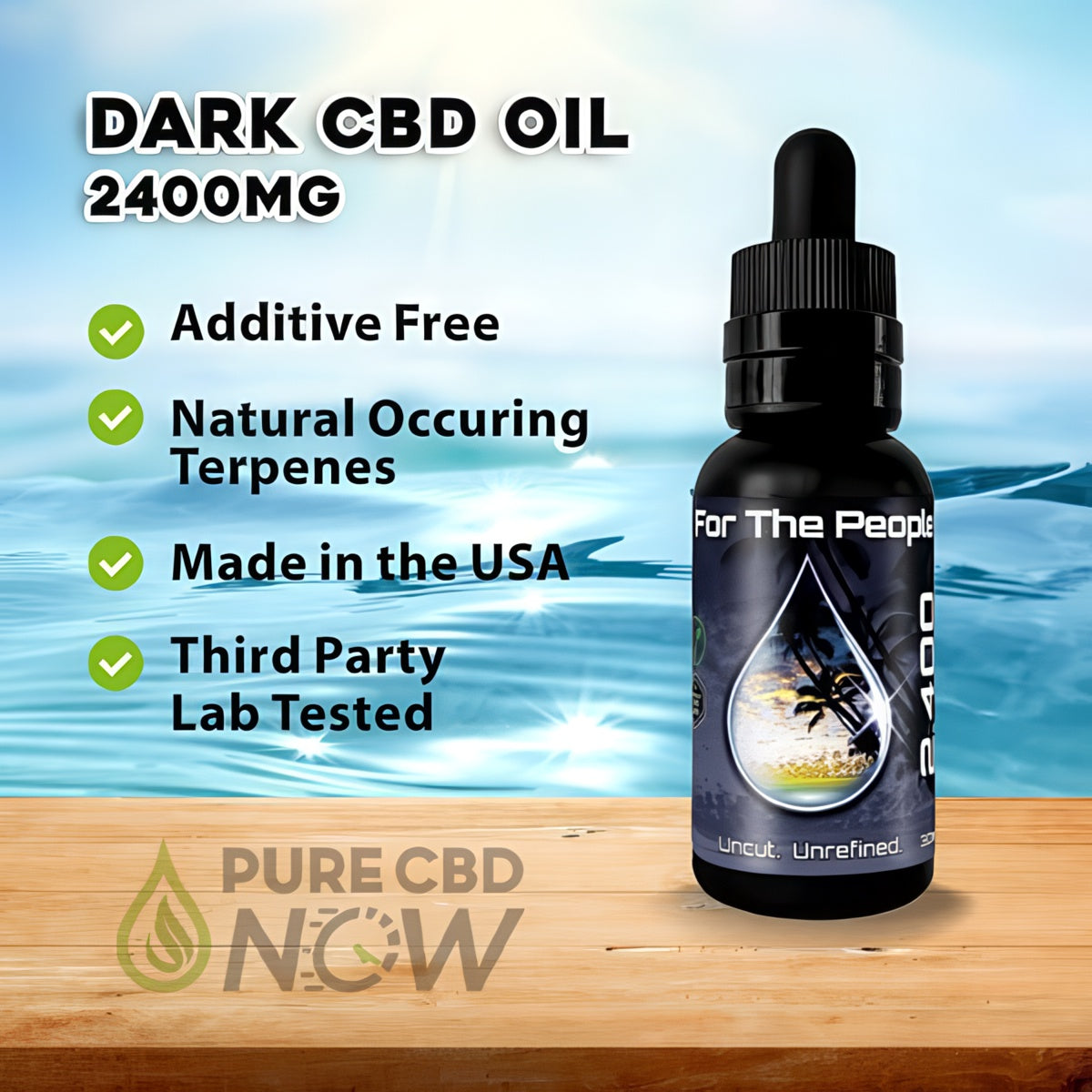 CBD For The People CBD Oil 2400mg 30ml - Potent Tincture
