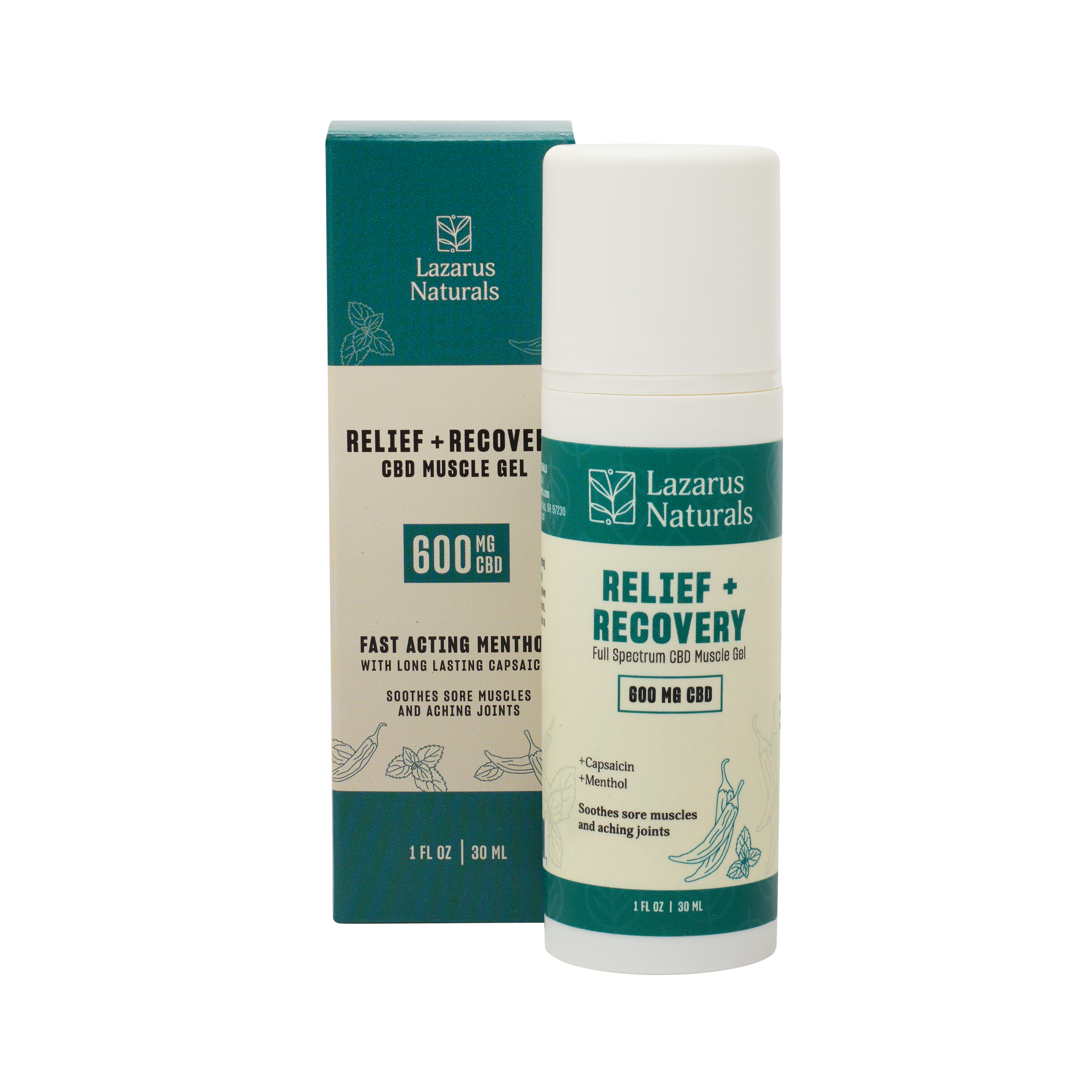 Lazarus Naturals CBD MUSCLE GEL, RELIEF + RECOVERY