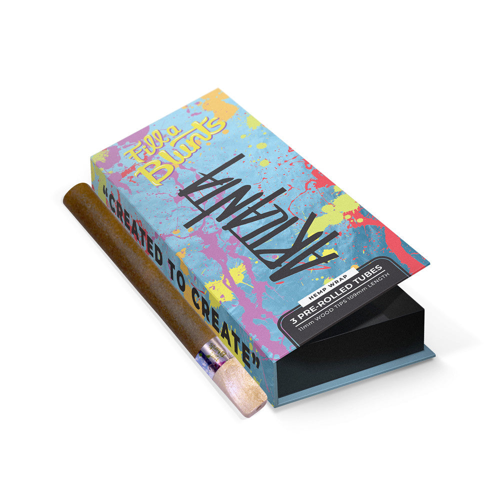 Artlanta Limited Edition - Fill-a Blunts 2 Gram Fatty Hemp Wrap Pre Rolled Tubes with Wood Tips [Pack of 3 Tubes]