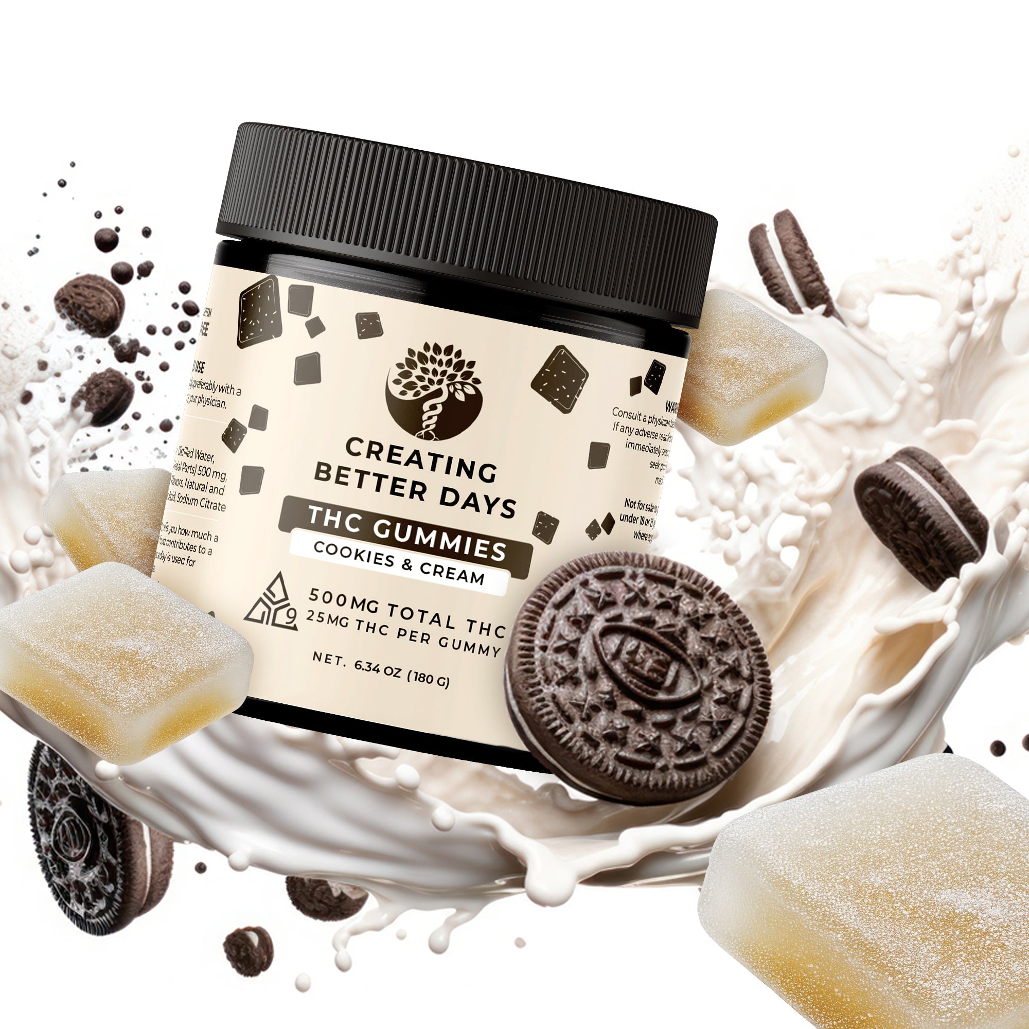 Cookies & Cream Delta 9 Gummies 500 MG