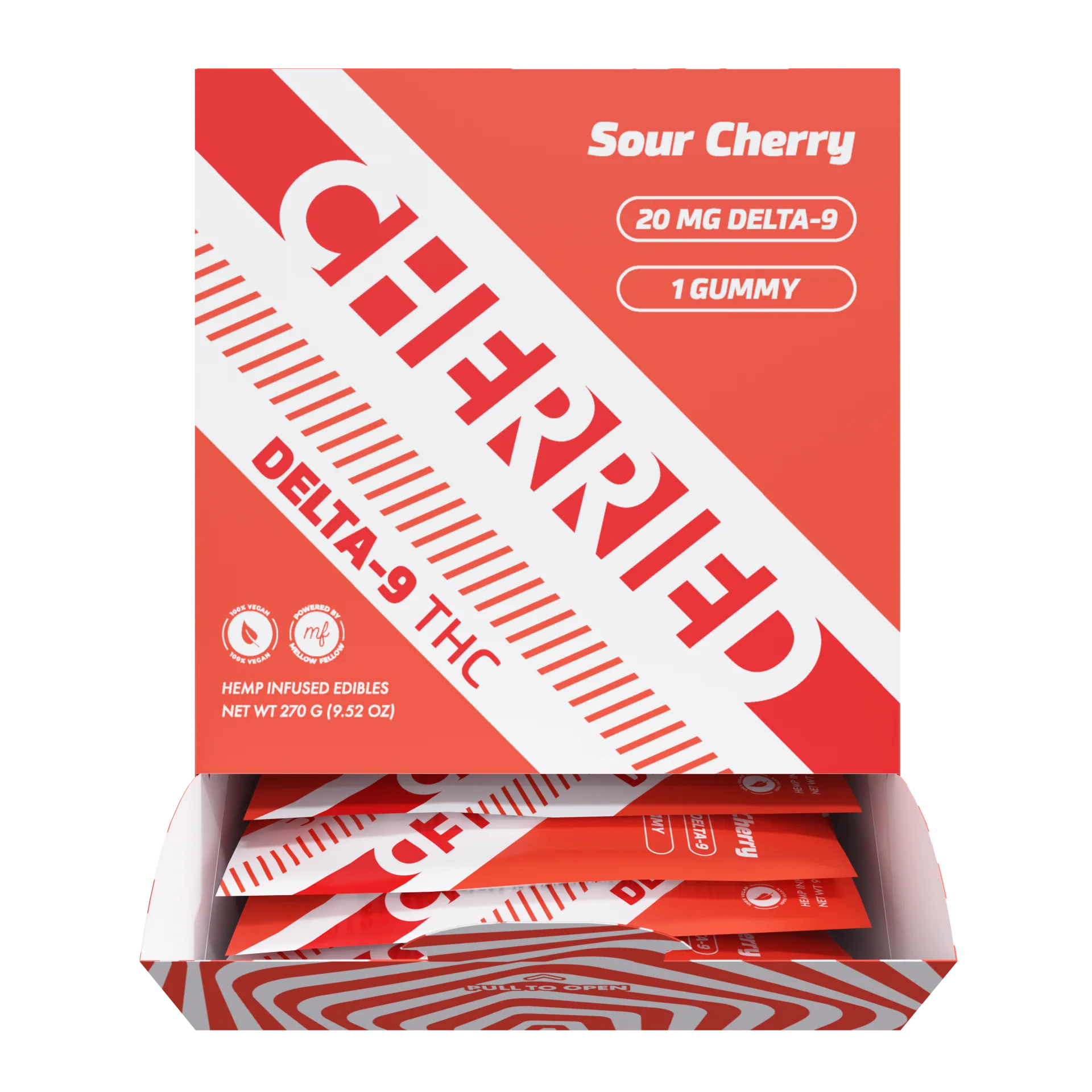 Delta 9 + THC Gummies Sour Cherry 20mg 1pc – Cherried