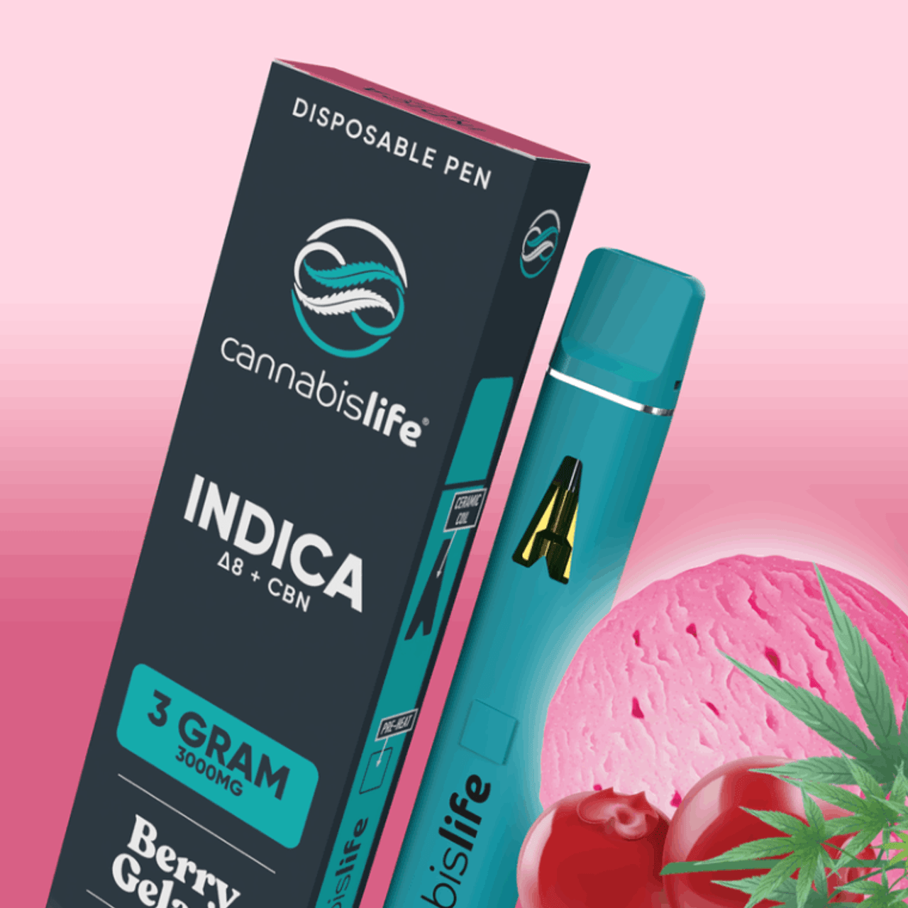 Berry Gelato Indica Delta 8 Disposable Vape Pen 3ml Best Price