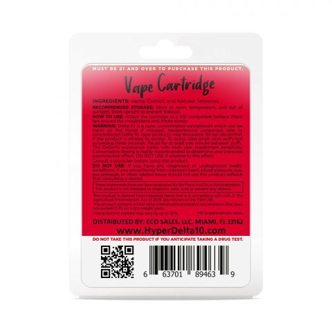 Cherry Pie Cartridge - Delta 10 THC Hyper 900mg (1ml) Best Price