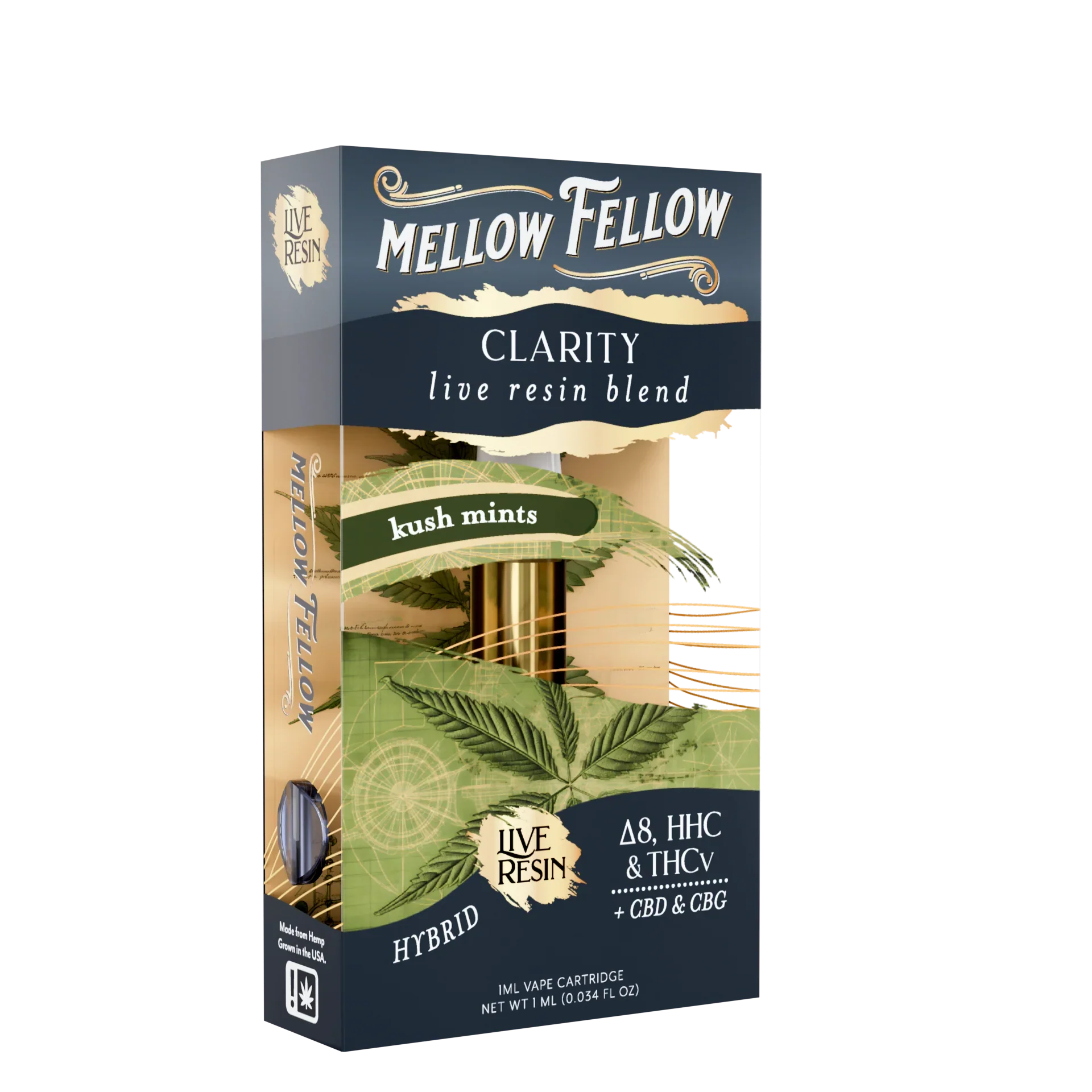 Mellow Fellow Clarity Blend 1ml Live Resin Vape Cartridge - Kush Mints (Hybrid) Best Price