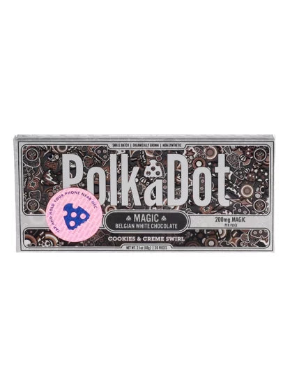 Cookies & Creme Swirl PolkaDot Magic Mushroom Belgian White Chocolate 200mg Magic Per Piece Best Price