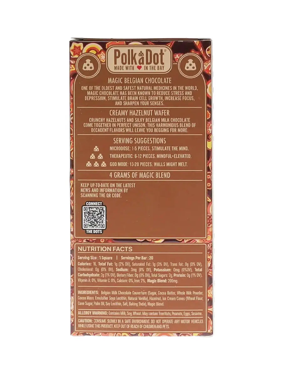 Creamy Hazelnut Wafer PolkaDot Magic Mushroom Belgian White Chocolate 200mg Magic Per Piece Best Price