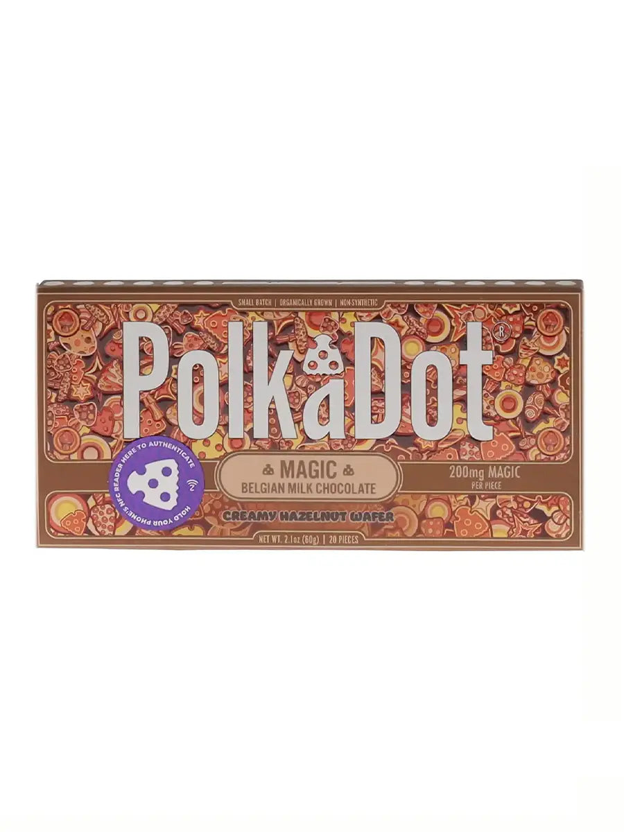 Creamy Hazelnut Wafer PolkaDot Magic Mushroom Belgian White Chocolate 200mg Magic Per Piece Best Price