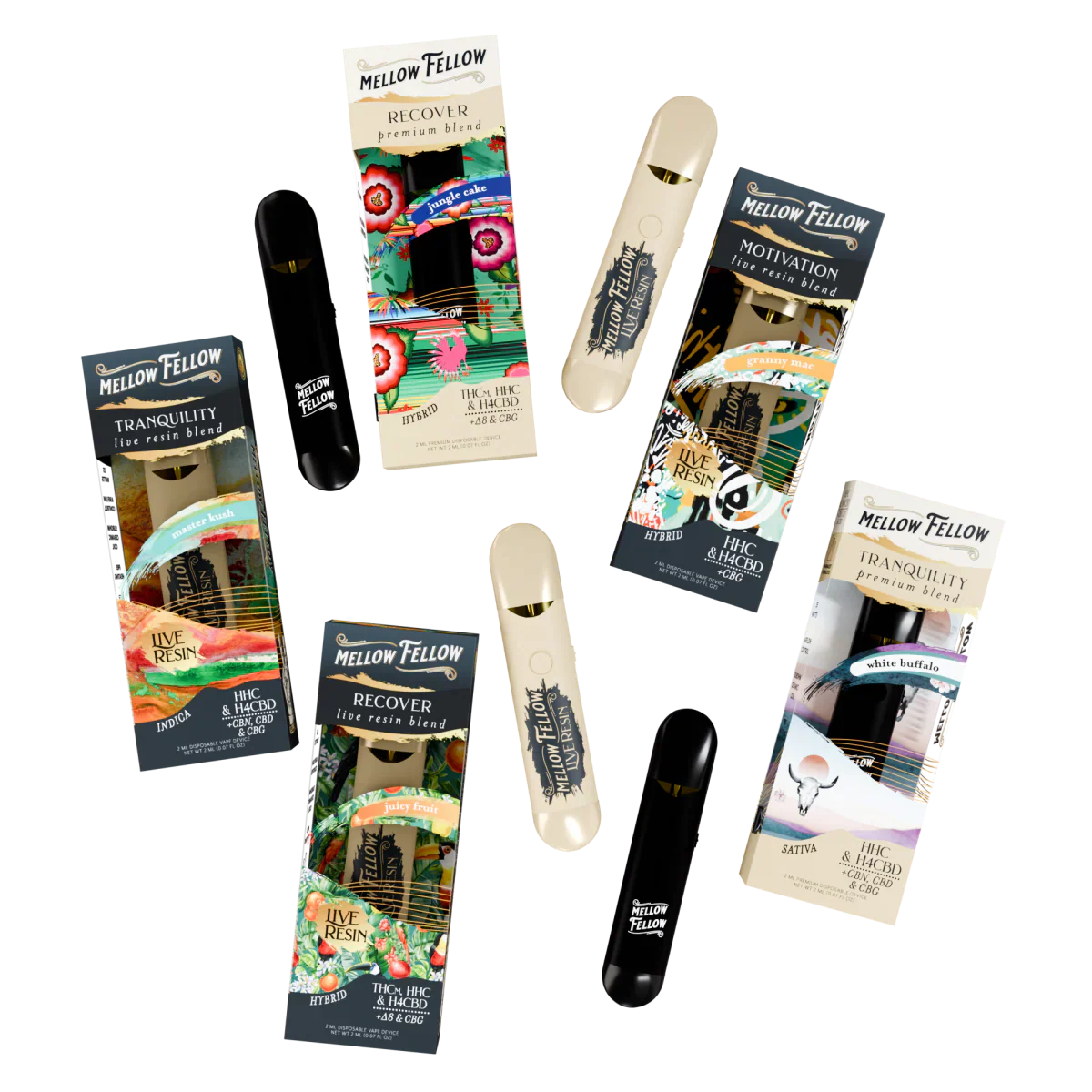 MellowFellow Custom Blends Bundle - 2ml Disposables (4 Pack)