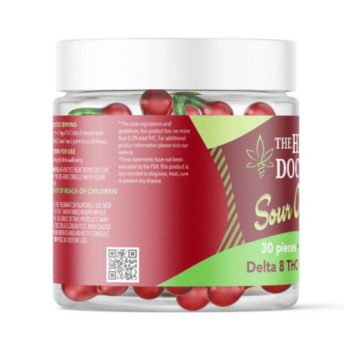 The Hemp Doctor Delta 8 THC Sour Cherry 900mg 30-count