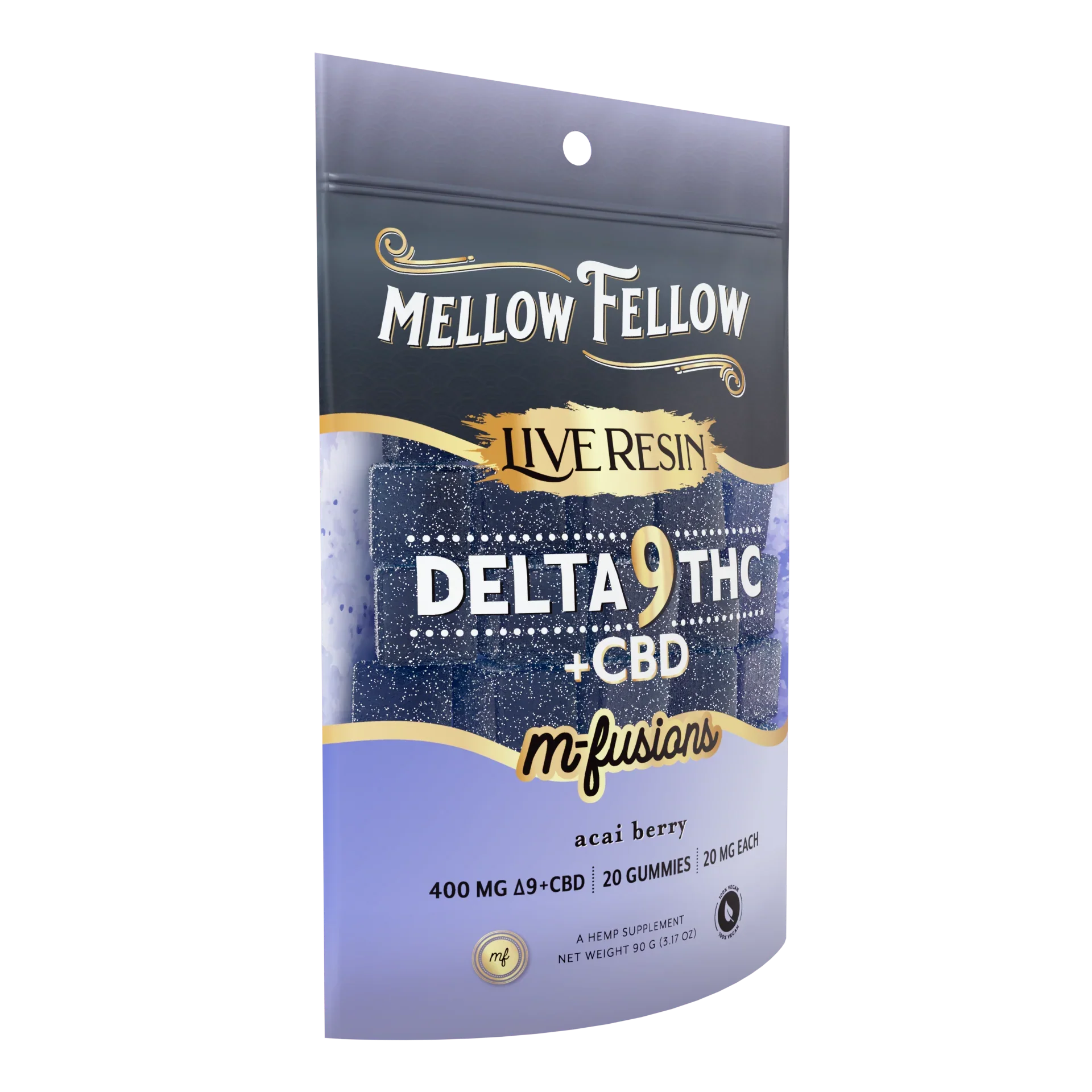 Mellow Fellow Delta 9 Live Resin Edibles 400mg - Acai Best Price