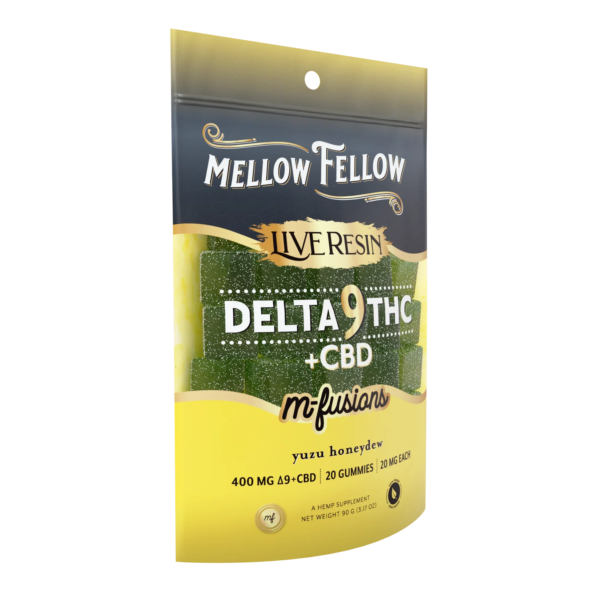 Mellow Fellow Delta 9 Live Resin Edibles 400mg - Yuzu Honeydew Best Price