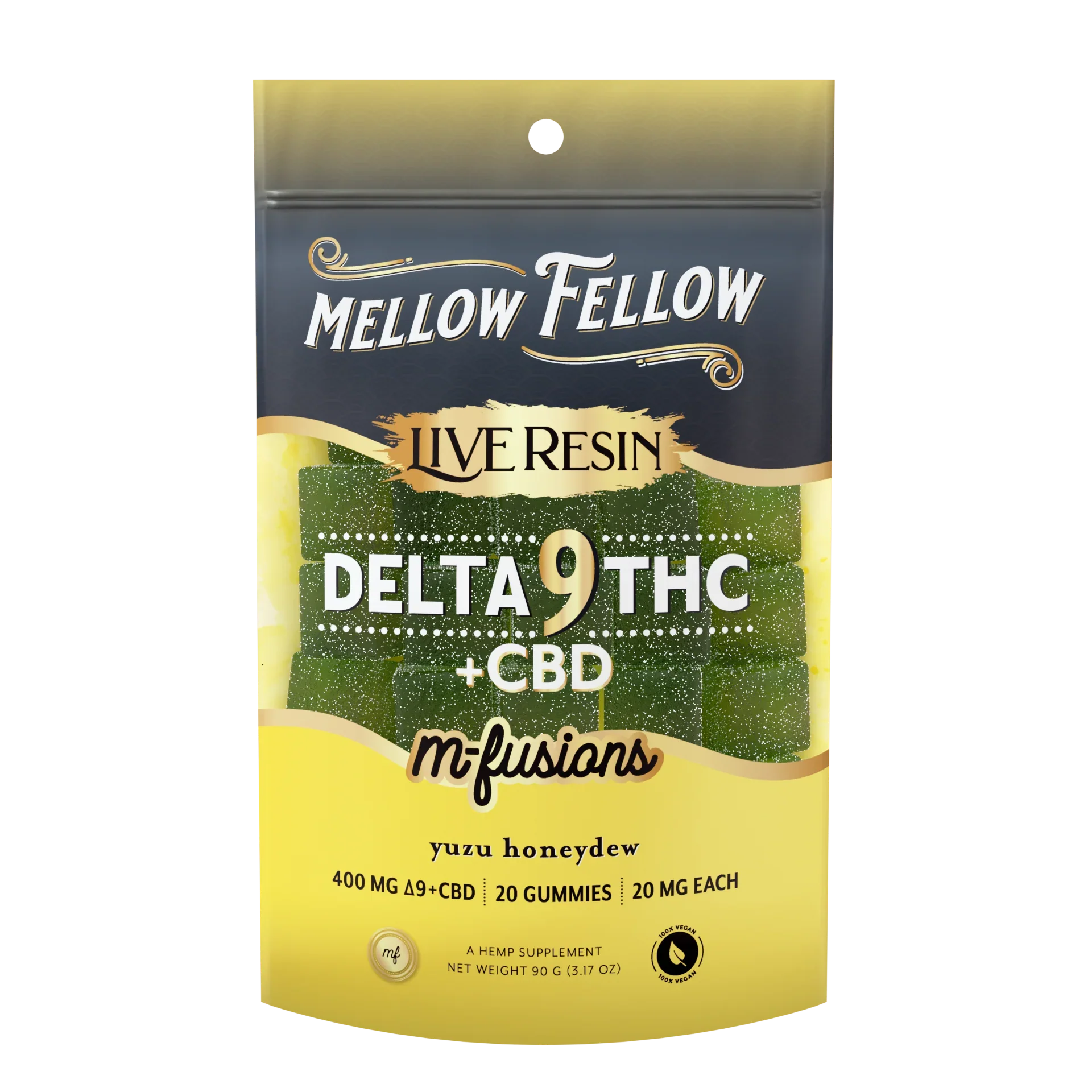 Mellow Fellow Delta 9 Live Resin Edibles 400mg - Yuzu Honeydew Best Price