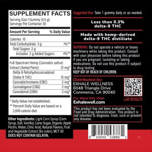 EXHALE D9 Gummies