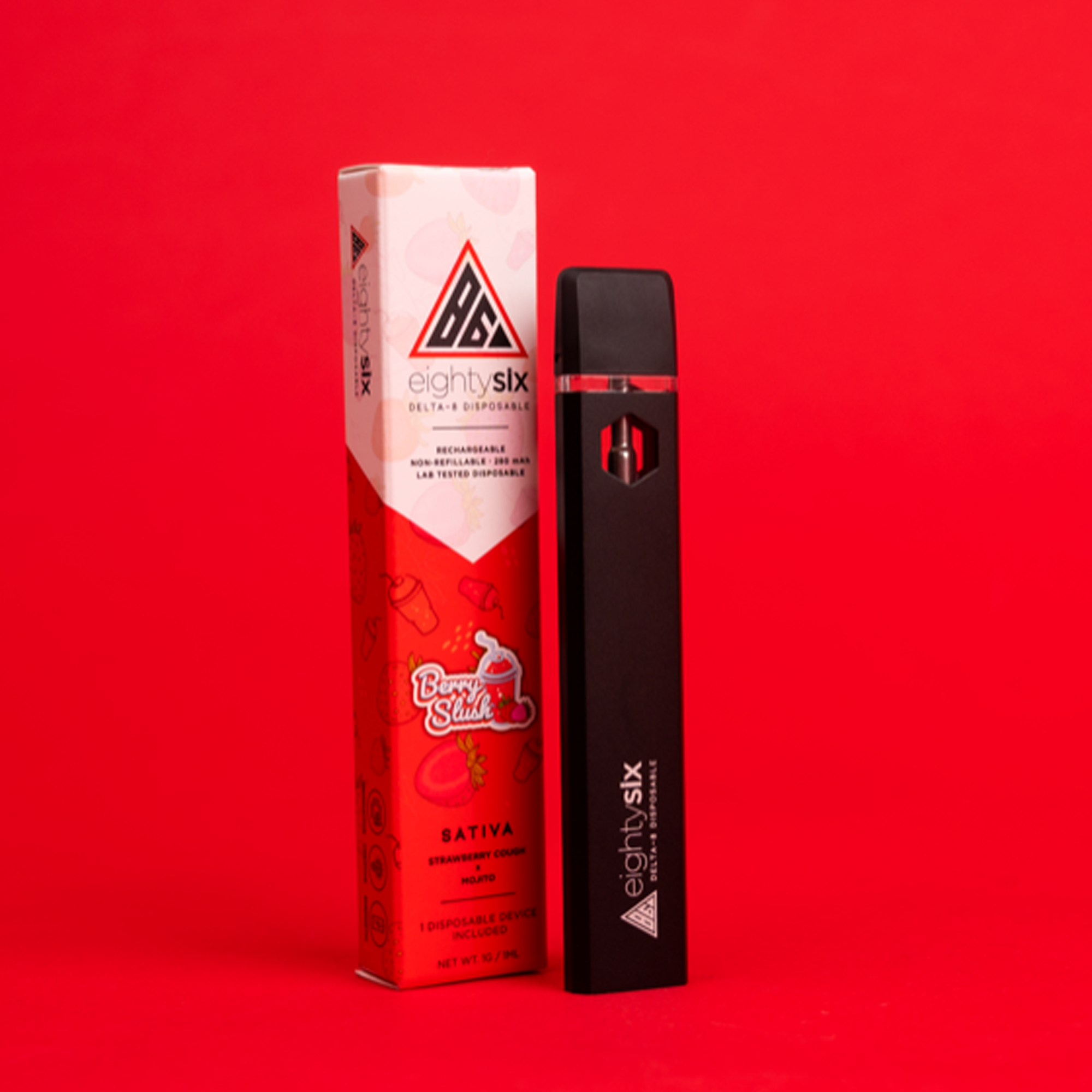 Eighty Six Berry Slush Delta-8 THC 1G Disposable Vape (Strawberry Cough) Best Price